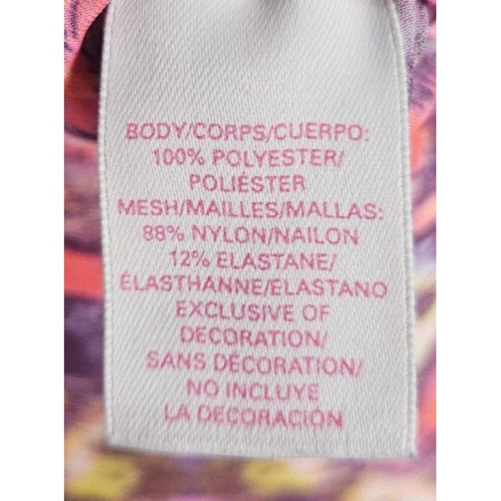 Victoria's Secret Camisole Top S Pink Purple Ikat Print Ruffle Trim Fairycore - Picture 3 of 8